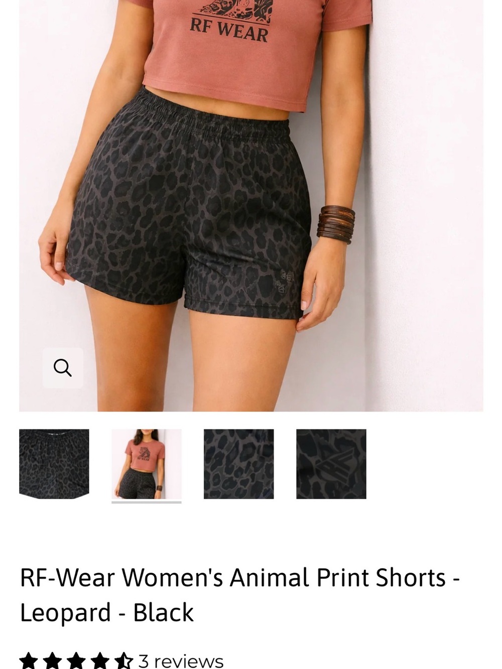 Women's Leopard Print Shorts in Black